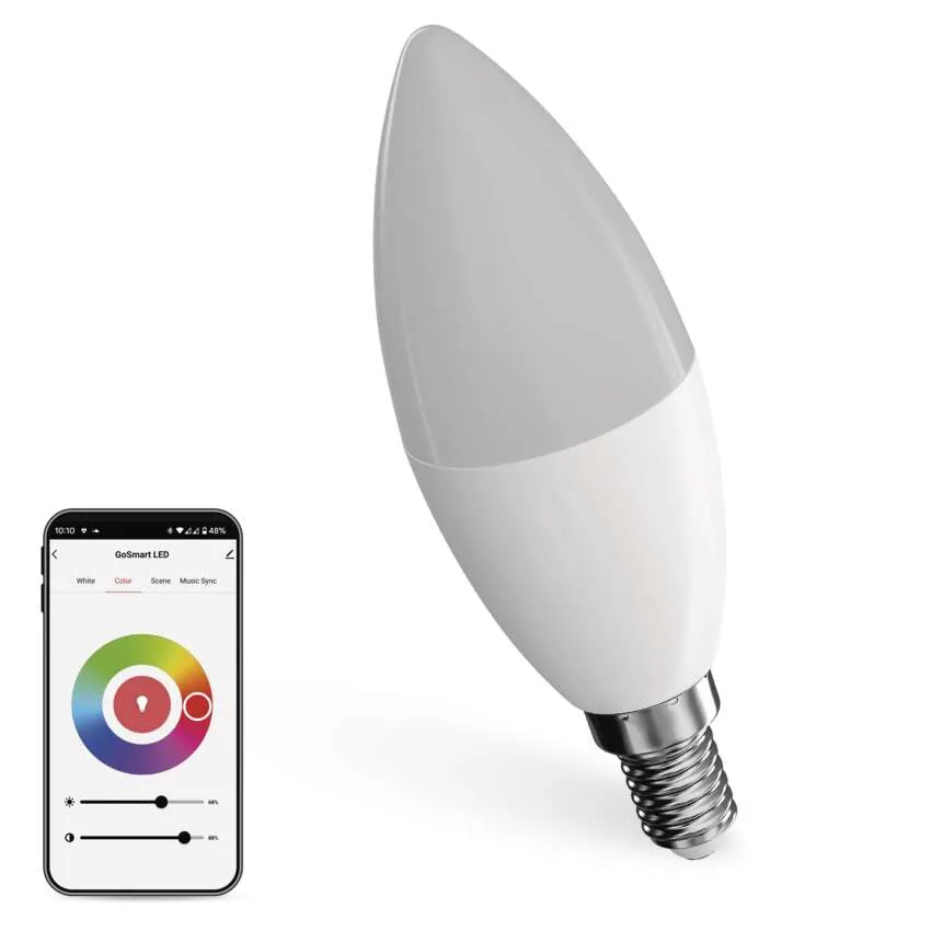 Chytrá LED žárovka GoSmart svíčka / E14 / 4,8 W (40 W) / 470lm / RGB / stmívatelná /Zigbee