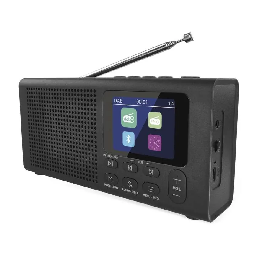 Přenosné rádio s Bluetooth, DAB / DAB+ / FM, černé