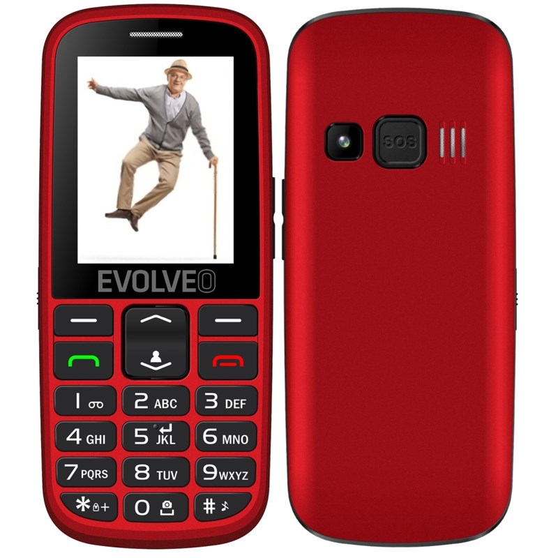 Mobilní telefon Evolveo EasyPhone EG pro seniory - červený