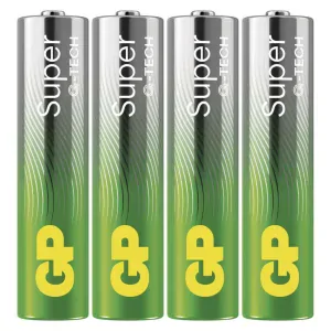 Alkalická baterie GP Super AAA (LR03), 4 ks
