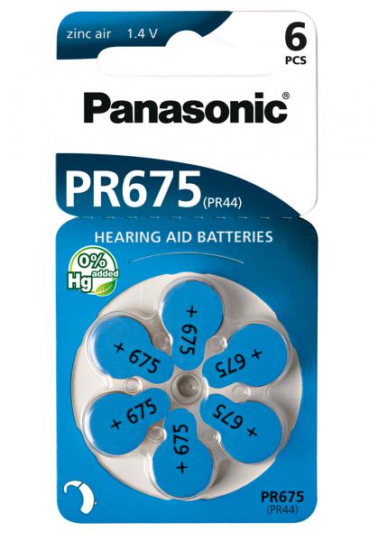 Baterie do naslouchadel Panasonic PR675, blistr 6ks