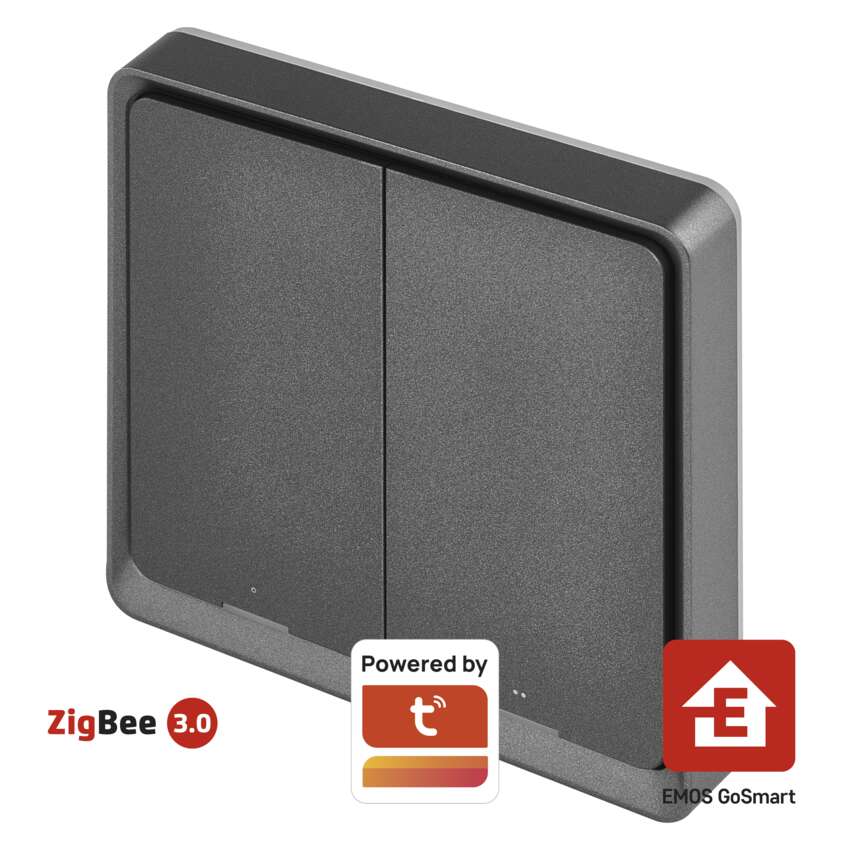 GoSmart Přenosný ovladač scén IP-2002ZW, ZigBee 3.0, 2-tlačítkový