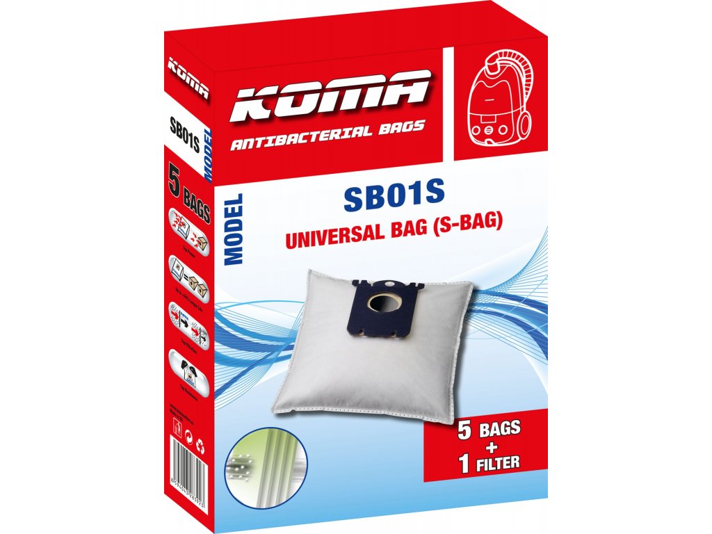 SB01S - Sáčky do vysavače Electrolux Universal Bag textilní - kompatibilní se sáčky typu S-bag