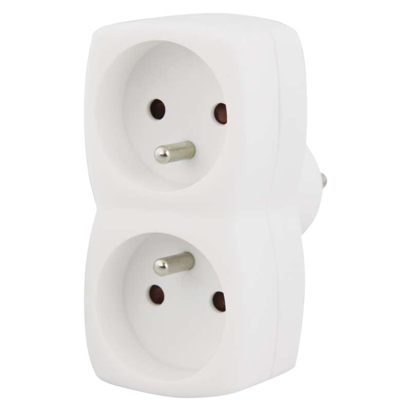 Rozbočovací zásuvka 2×, bílá