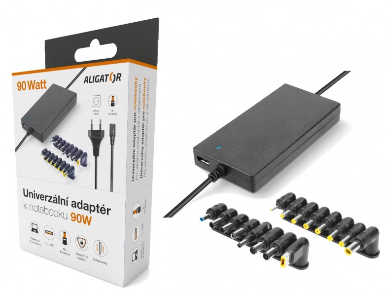 Univerzální adaptér k notebooku 90W s USB výstupem