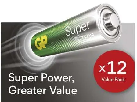 Alkalická baterie GP Super AA (LR6) 8+4