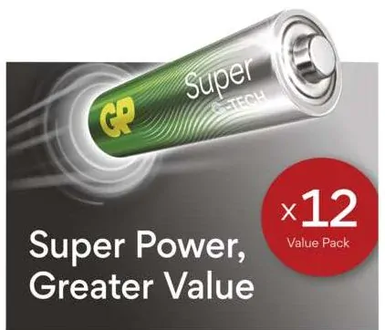 Alkalická baterie GP Super AAA (LR03) 8+4