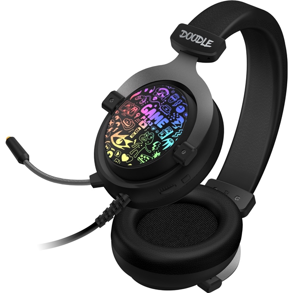Headset Connect IT Doodle RGB - černý