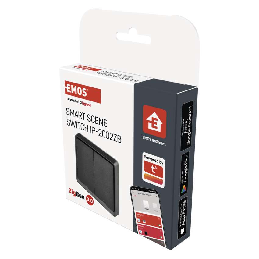 GoSmart Přenosný ovladač scén IP-2002ZW, ZigBee 3.0, 2-tlačítkový
