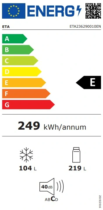 Chladnička s mrazničkou ETA 236290010EN nerez - NoFrost