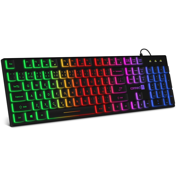 Klávesnice Connect IT Chocolate RNBW, CZ/SK - černá