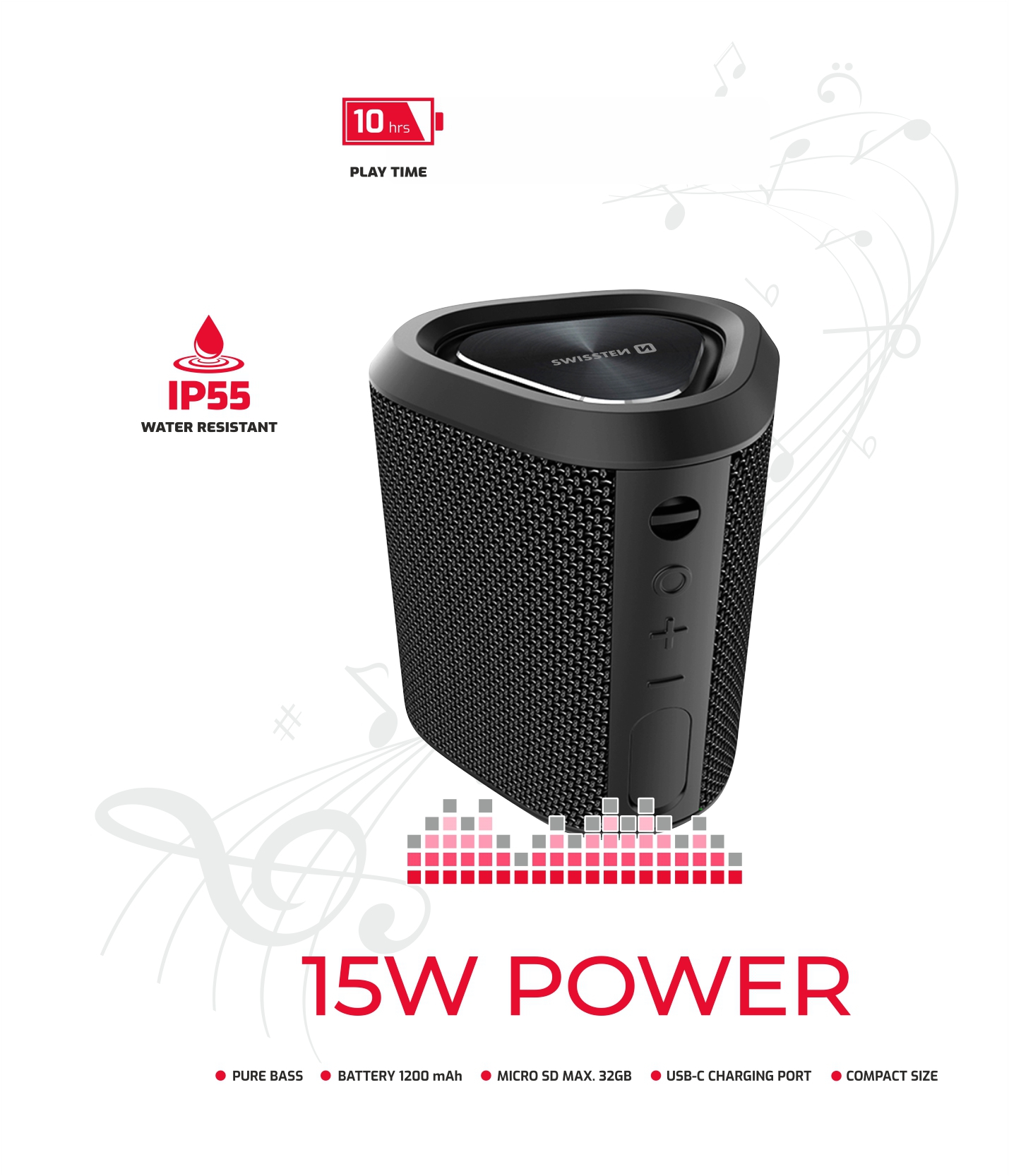Bluetooth reproduktor SWISSTEN SPECTRUM 15W