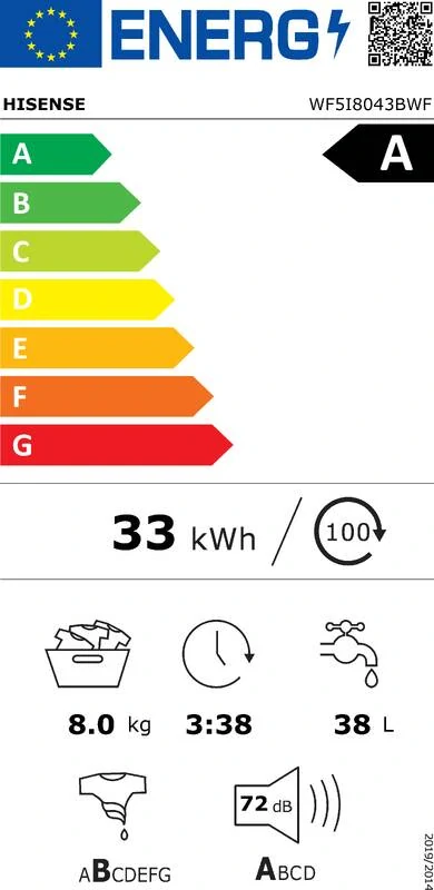 Pračka Hisense WF5I8043BWF bílá