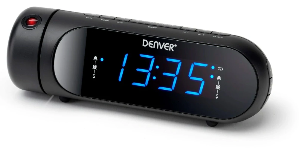 Radiobudík s projekcí času a USB nabíječkou Denver CPR-700