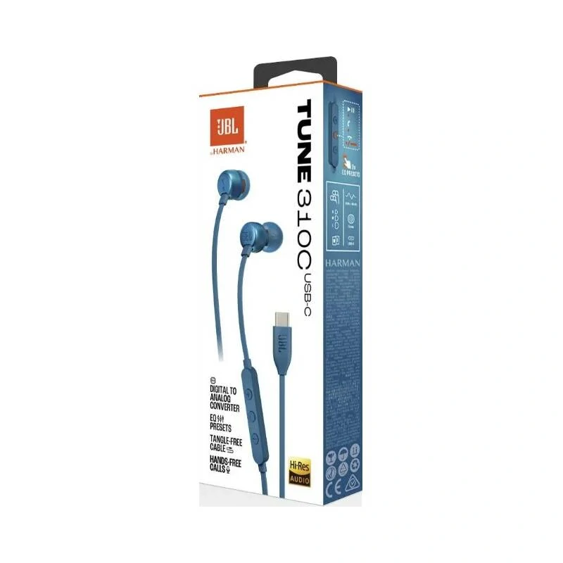 Sluchátka JBL Tune 310 USB-C modrá