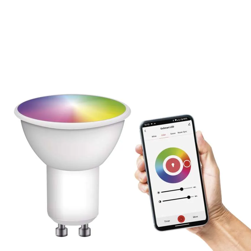Chytrá LED žárovka GoSmart MR16 / GU10 / 4,8 W (35 W) / 400 lm / RGB / stmívatelná / WiFi