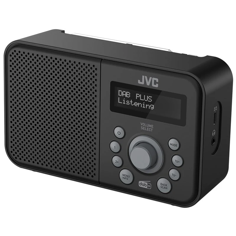 Radiopřijímač s DAB+ JVC RA-E313B-DAB černý