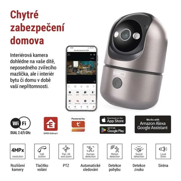 GoSmart vnitřní otočná kamera EMOS IP‑220W s WiFi