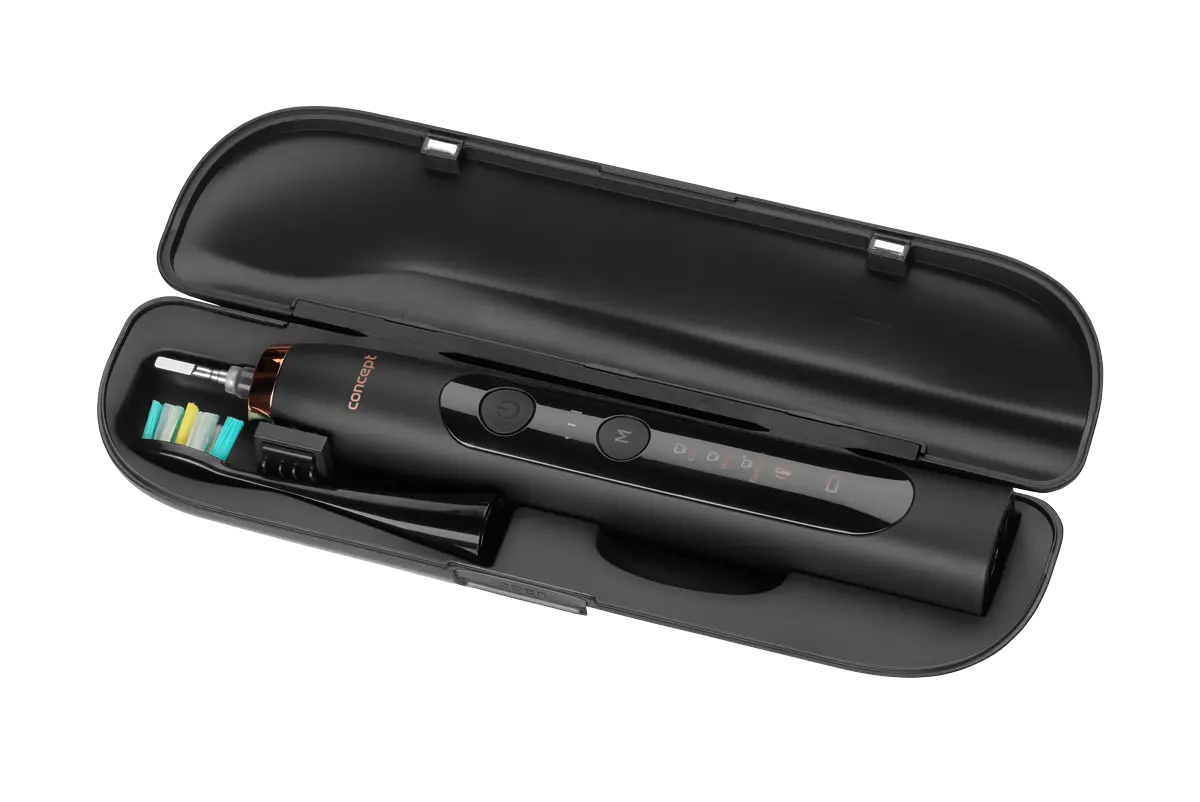 Sonický zubní kartáček Concept ZK7011, s cestovním pouzdrem PERFECT SMILE, black 