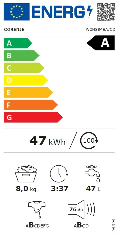 Pračka Gorenje W2NS84SA/CZ