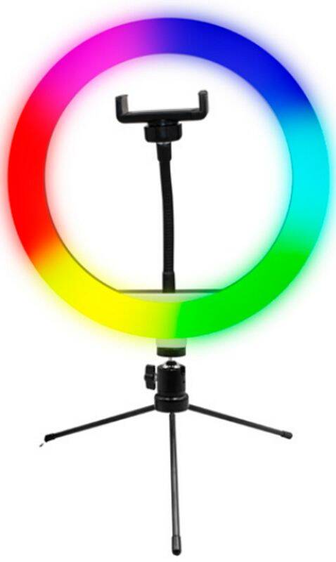 Kruhové světlo Powerton 10" RGB LED, tripod (WPRL1RGB) černé