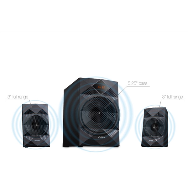 Reproduktory Fenda F&D A180X 2.1 bluetooth, rádio, USB, dálkové ovládání - černé