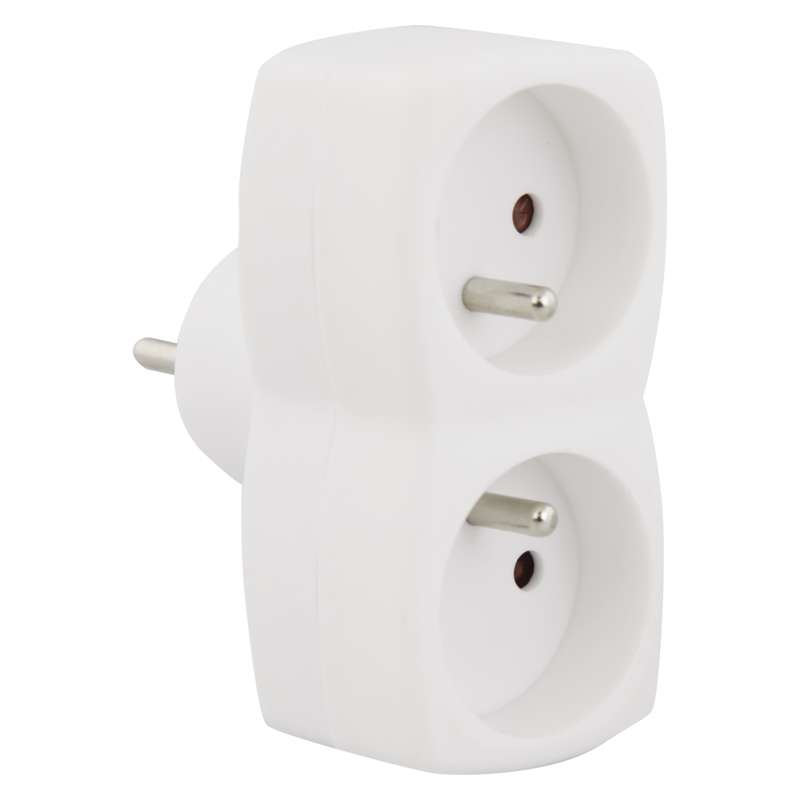 Rozbočovací zásuvka 2×, bílá