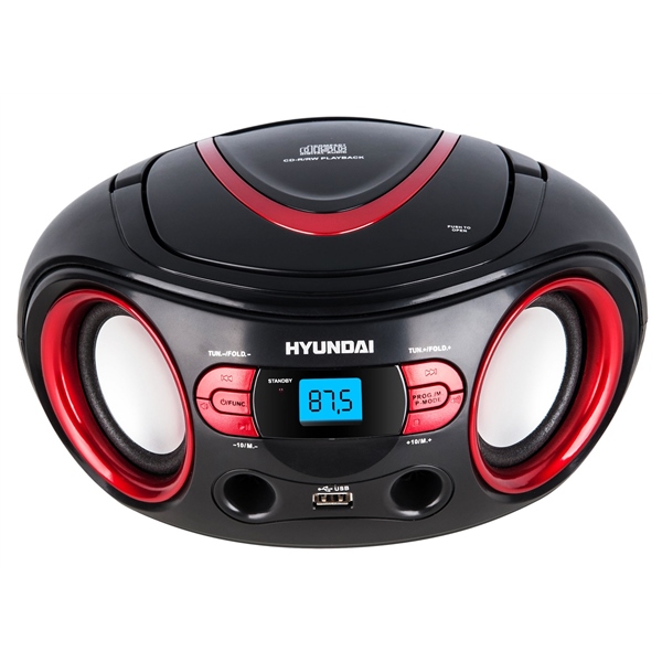 Radiopřijímač Hyundai TRC 533 AU3BR s CD/MP3/USB, černá/červená