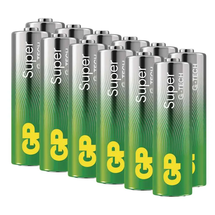 Alkalická baterie GP Super AA (LR6) 8+4
