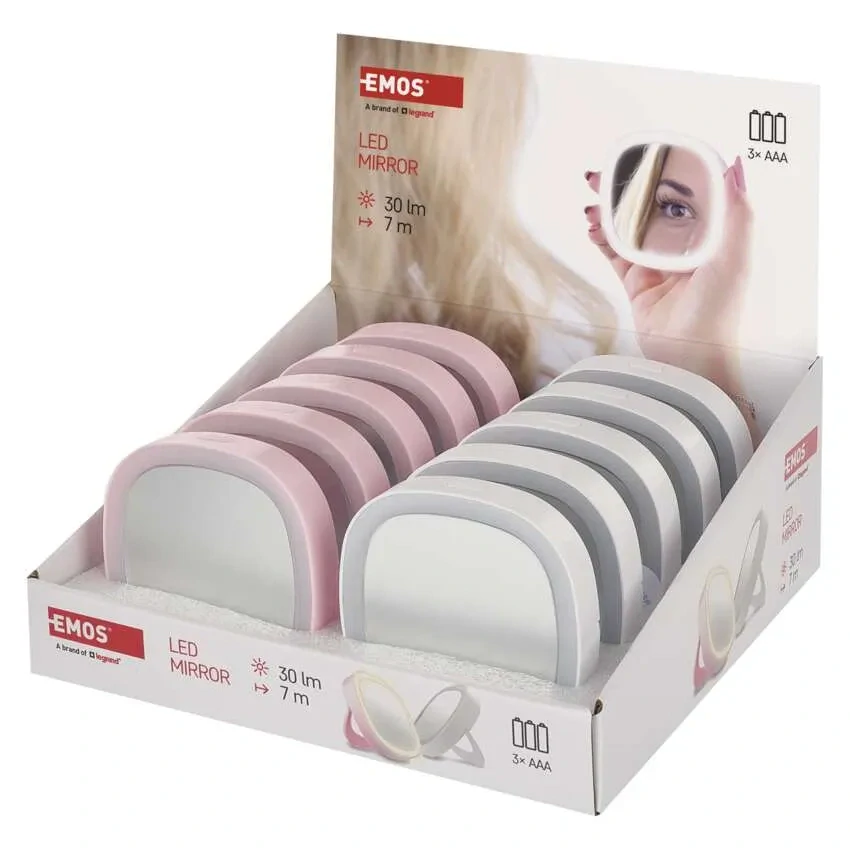 Kapesní kosmetické zrcátko s LED světlem