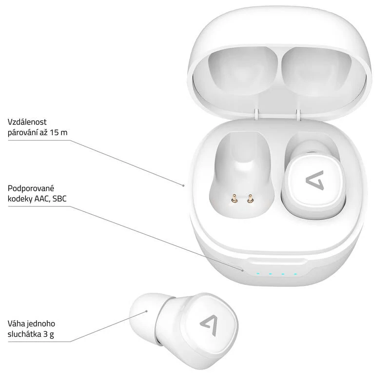 Sluchátka LAMAX Dots2 Wireless Charging - bílá