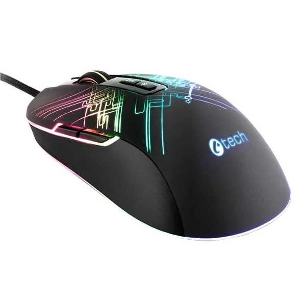 Myš C-Tech Dusk optická/7 tlačítek/3200DPI - černá