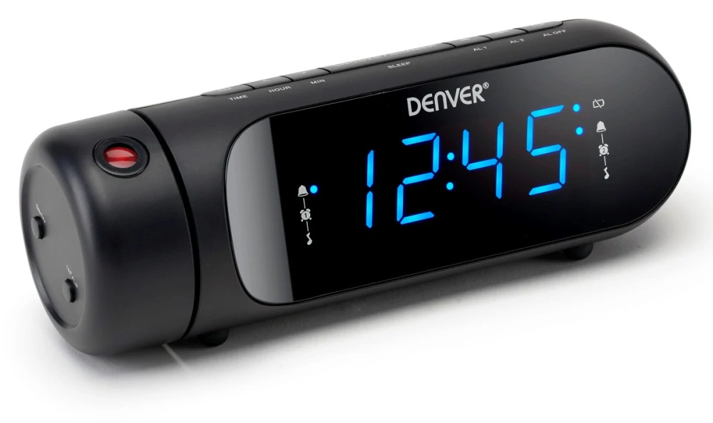 Radiobudík s projekcí času a USB nabíječkou Denver CPR-700