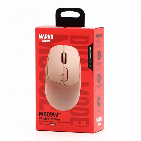 Myš Marvo M809W bezdrátová / 6 / 1600DPI - oranžová