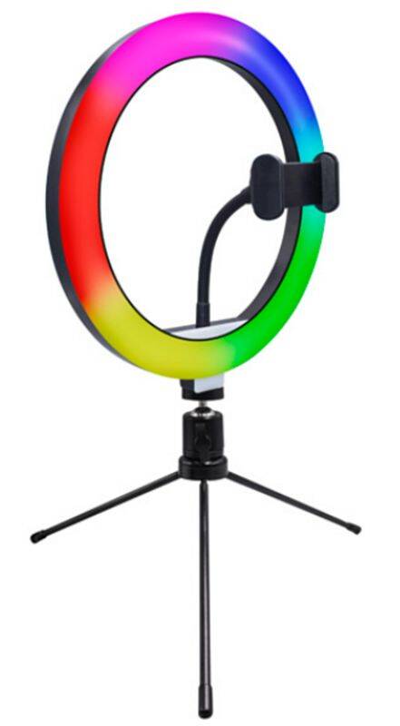 Kruhové světlo Powerton 10" RGB LED, tripod (WPRL1RGB) černé