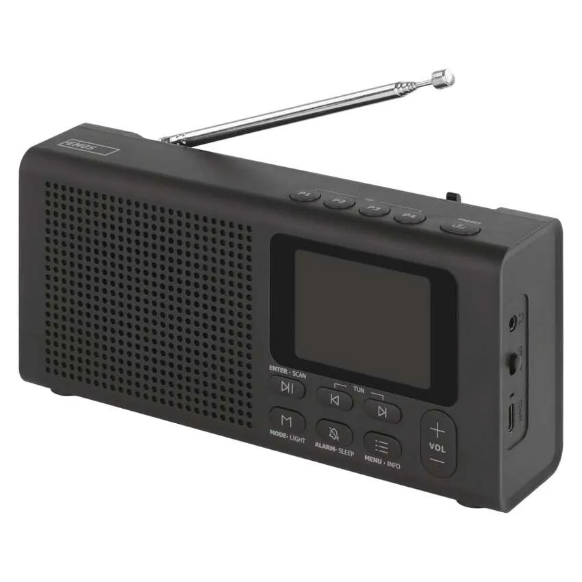 Přenosné rádio s Bluetooth, DAB / DAB+ / FM, černé