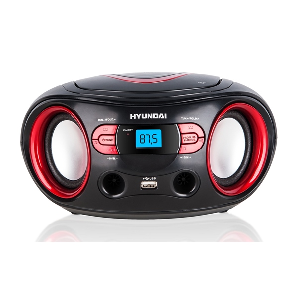 Radiopřijímač Hyundai TRC 533 AU3BR s CD/MP3/USB, černá/červená
