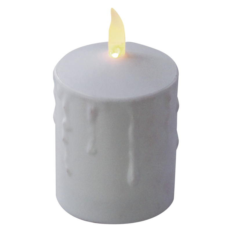 LED hřbitovní svíčka, 2× C, červená, časovač