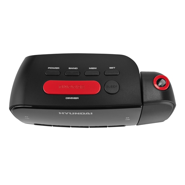 Radiobudík s projekcí Hyundai RAC 481 PLLBR, černý/červený