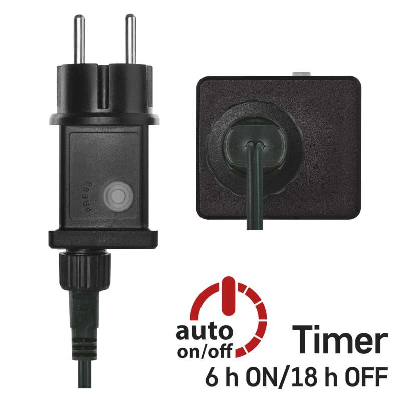 LED vánoční řetěz – ježek, 6 m, venkovní i vnitřní, teplá bílá, časovač