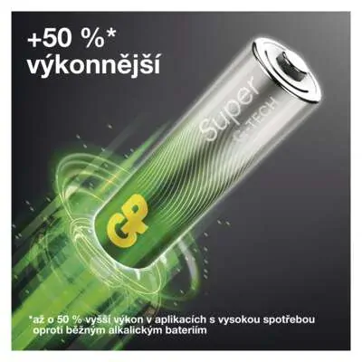 Alkalická baterie GP Super AAA (LR03) 8+4