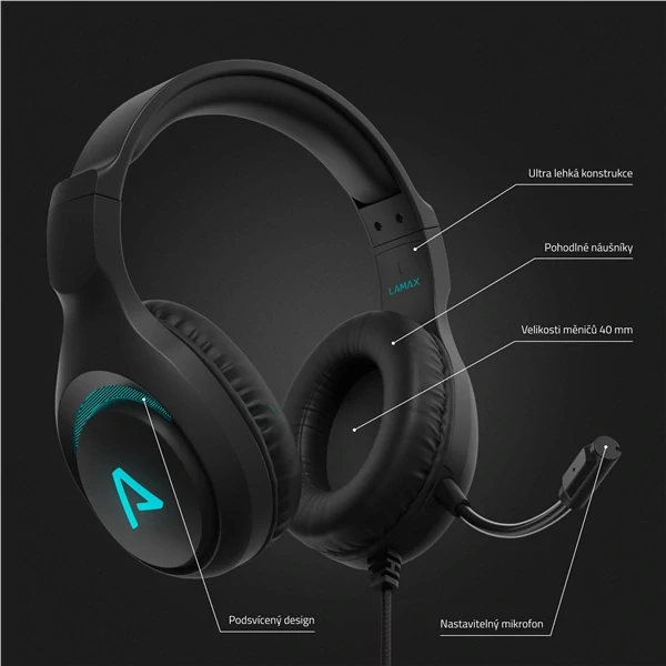 Headset LAMAX Heroes Guard1 - černý