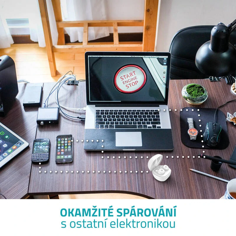Sluchátka LAMAX Dots2 Wireless Charging - bílá