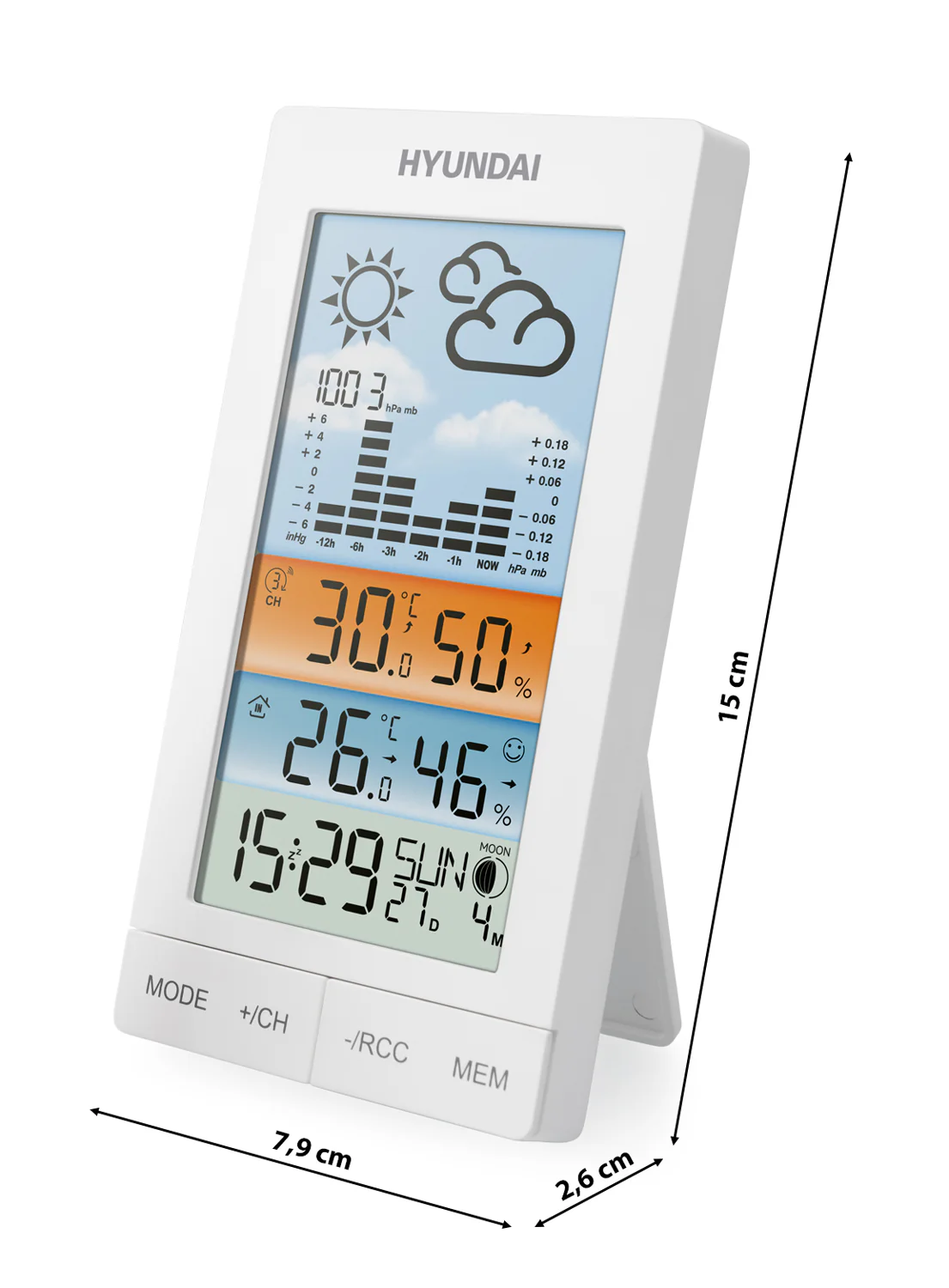 Meteorologická stanice Hyundai WS 2050 bílá