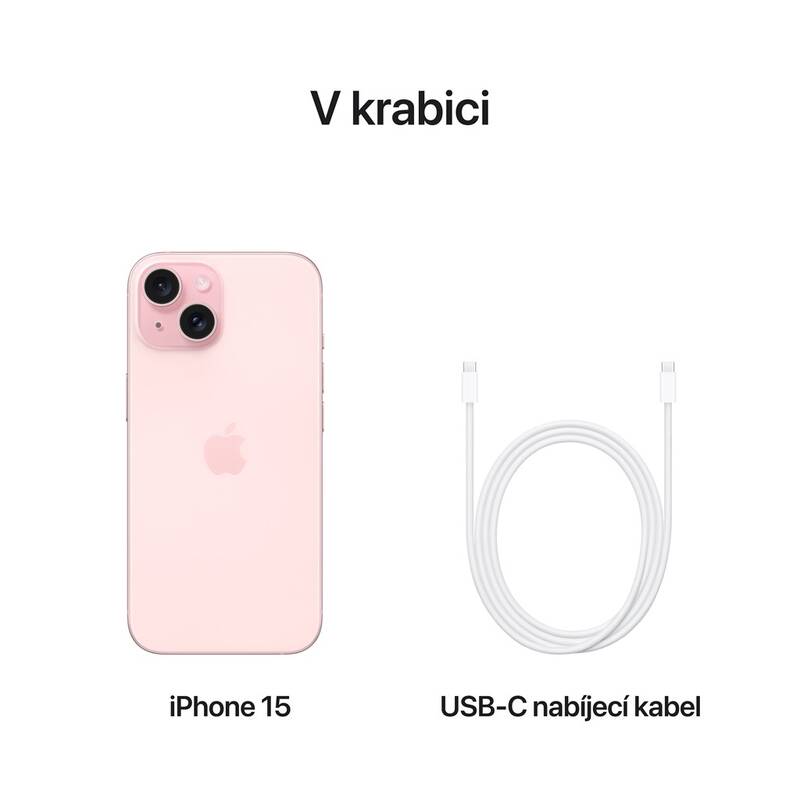 Mobilní telefon Apple iPhone 15 256 GB Pink