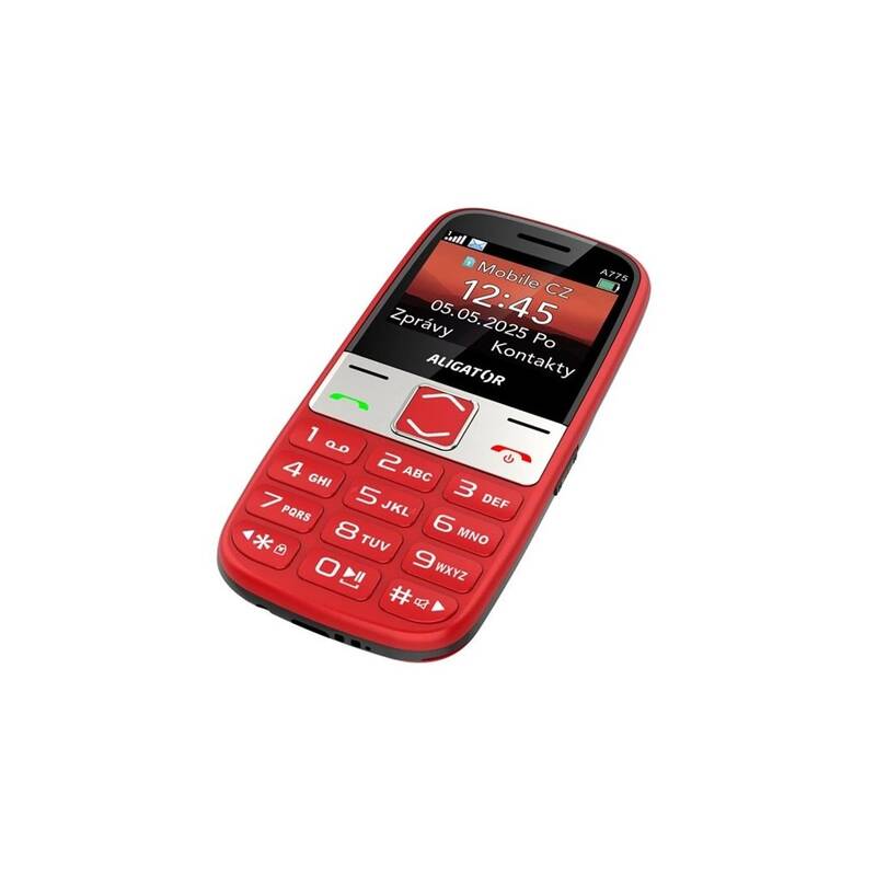 Mobilní telefon Aligator A775 Senior červený