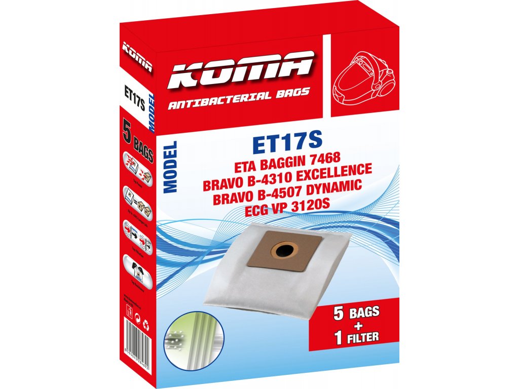ET17S - Sáčky do vysavače ETA Baggin 7468 textilní