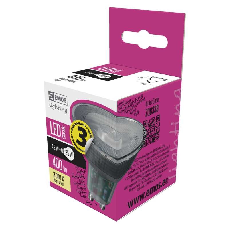 LED žárovka Classic MR16 4,2W GU10 teplá bílá