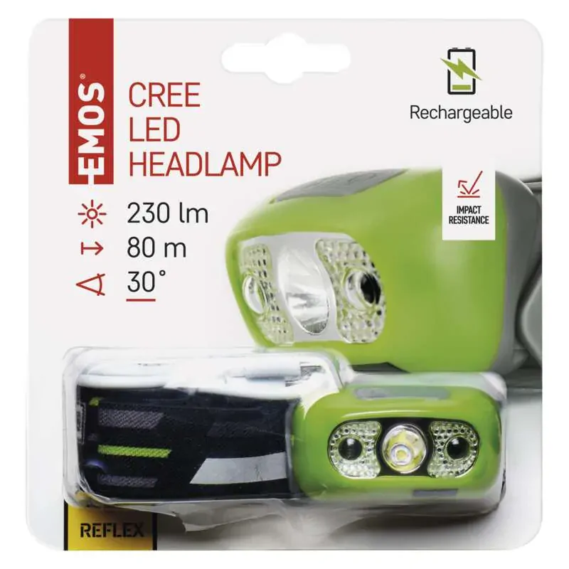 CREE LED nabíjecí čelovka P3534, 230 lm, Li-Pol 1200 mAh