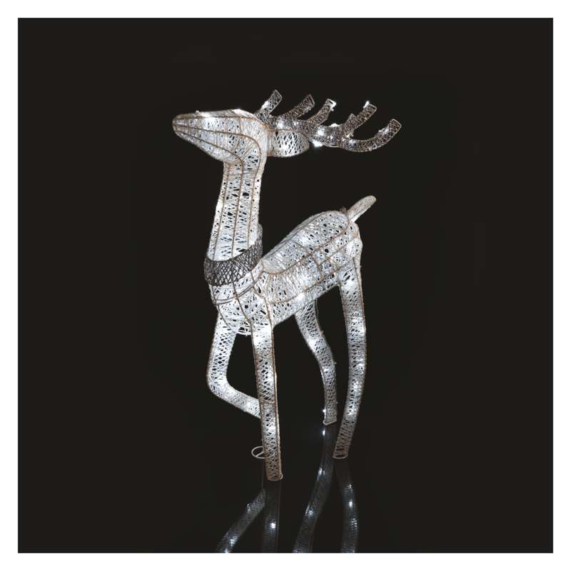 LED vánoční 3D sob, 76 cm, vnitřní, studená bílá, časovač